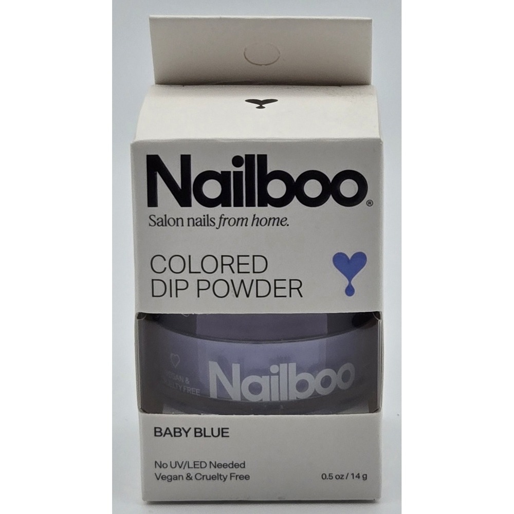 Nailboo Colored Dip Powder Jar Baby‎ Blue Acrylic Nail Manicure Kit New Gel